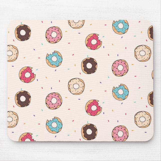 Sugar Sweet Doughnut Pattern Mouse Mat (Front)