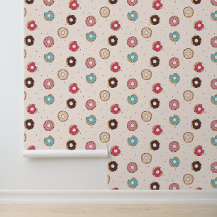 Sugar Sweet Doughnut Pattern Wallpaper