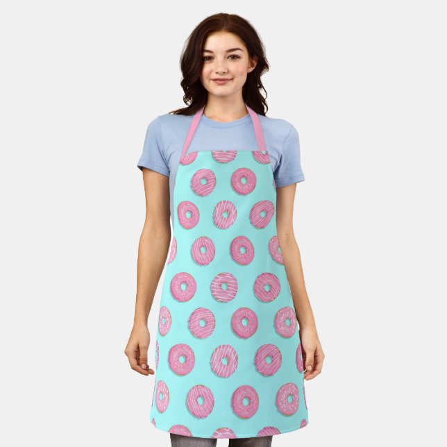 Sugar Sweet Pink Glazed Doughnuts Apron (Worn)