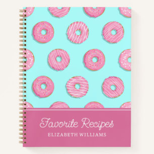 Sugar Sweet Pink Glazed Doughnuts Favourite Reci Notebook