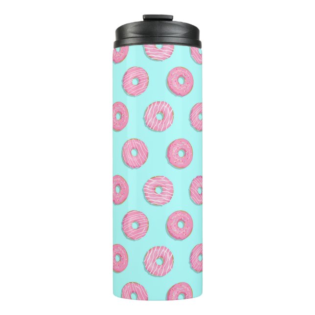 Sugar Sweet Pink Glazed Doughnuts Thermal Tumbler (Front)