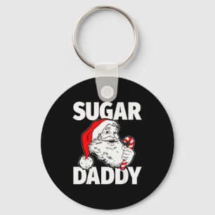 Sugar Vintage Daddy Santa Claus Candy Cane Adult C Key Ring