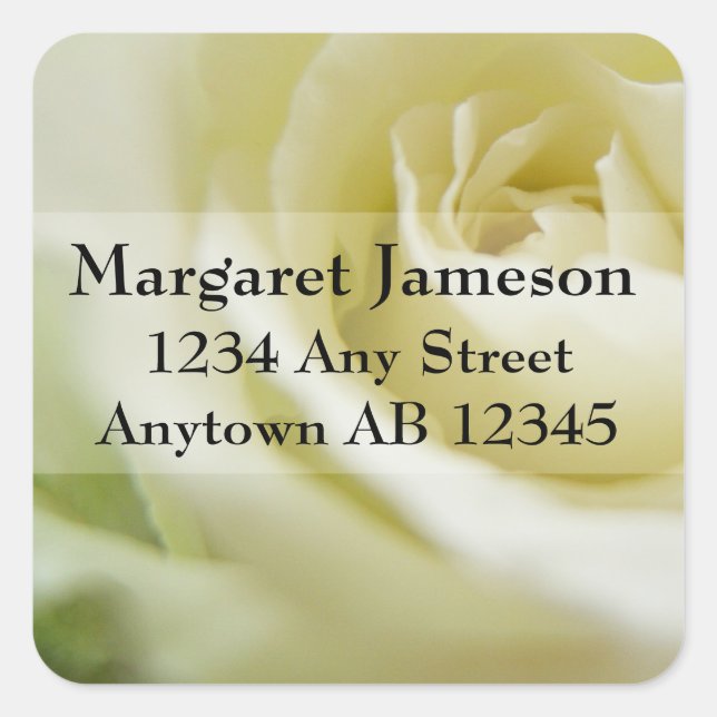 Sugar White Rose Wedding Return Address Label (Front)