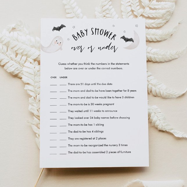 SUGARBOO Halloween Over Or Under Baby Shower Game Invitation (Creator Uploaded)