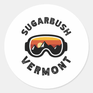 Sugarbush Skiing Ski Snowboarding In Vermont Classic Round Sticker