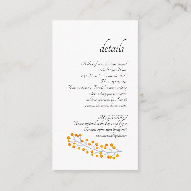 Sugarbush Tropical Protea Details Enclosure Card (Front)