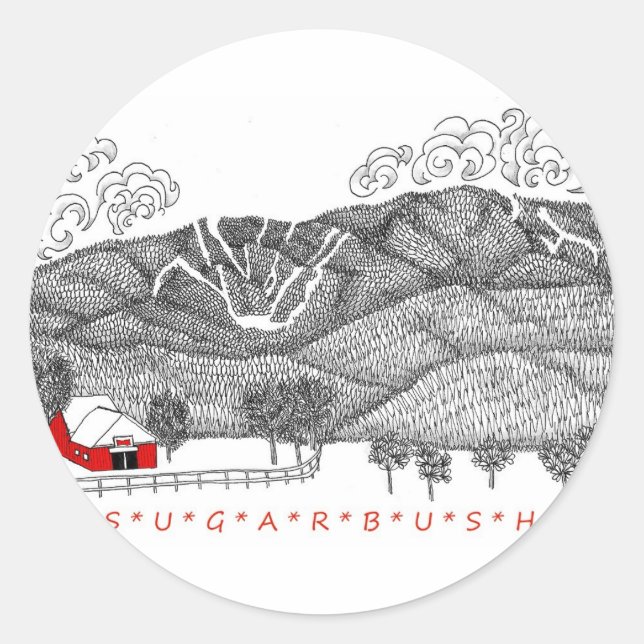 Sugarbush Vermont Classic Round Sticker (Front)