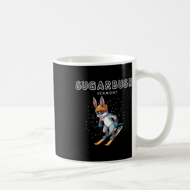 Sugarbush Vermont - Funny Ski Rabbit  Coffee Mug (Right)