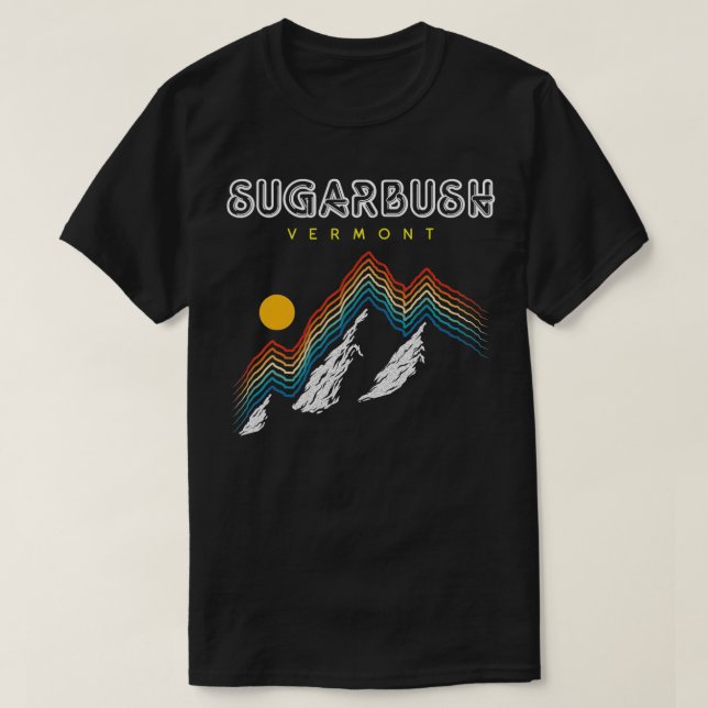 Sugarbush Vermont USA Ski Resort 1980s Retro  T-Shirt (Design Front)