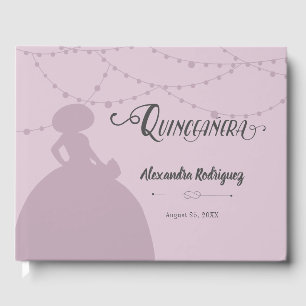 Sugared Plum Purple Charro Silhouette Quinceanera Guest Book
