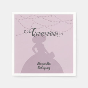 Sugared Plum Purple Charro Silhouette Quinceanera Napkin