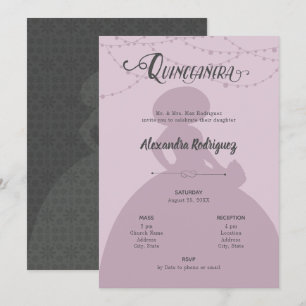 Sugared Plum & Steel Charro Silhouette Quinceanera Invitation