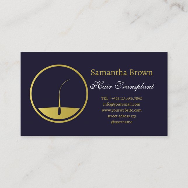 Sugaring Hair Removal Hair Transplant Business Card (Front)