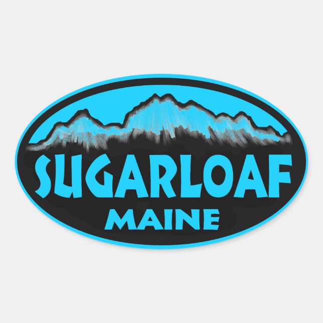 Sugarloaf Maine blue oval stickers (Front)