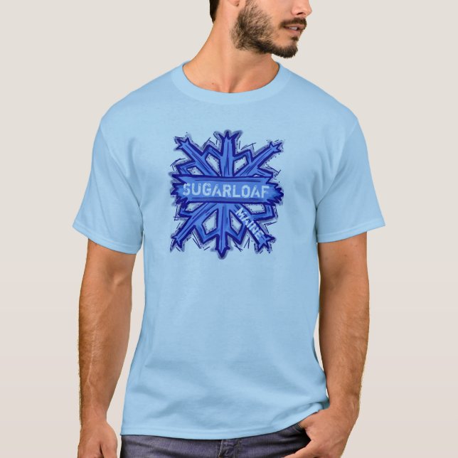 Sugarloaf Maine guys snowflake tee (Front)