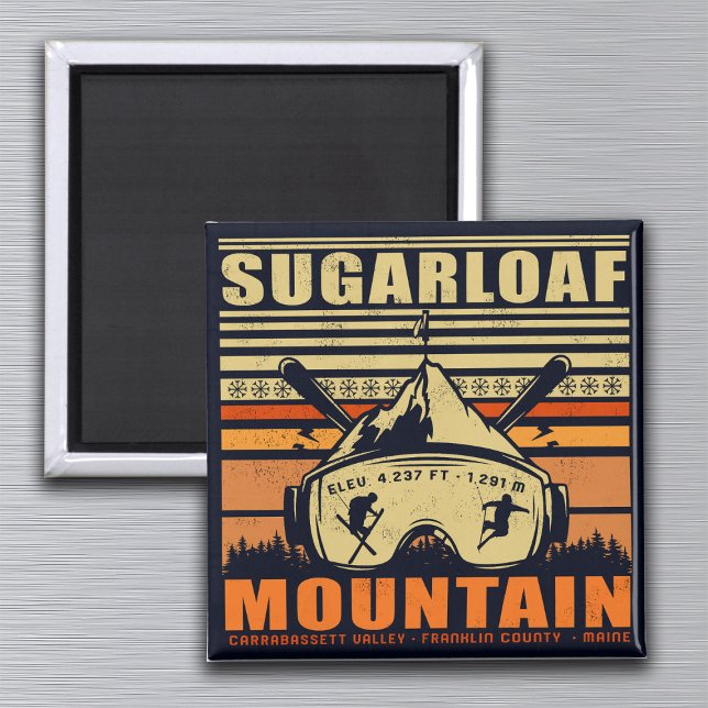 Sugarloaf Maine Mountain Vintage Ski Souvenir Magnet (Creator Uploaded)