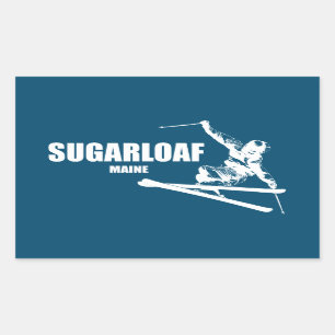 Sugarloaf Mountain Maine Skier Rectangular Sticker