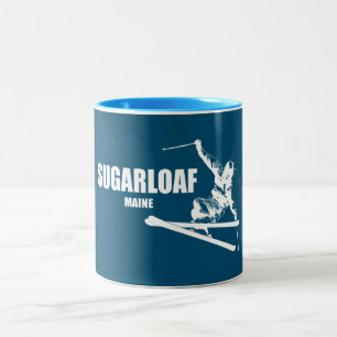 Sugarloaf Mountain Maine Skier Two-Tone Coffee Mug