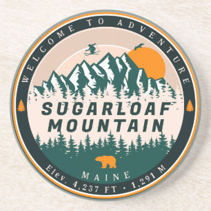 Sugarloaf Mountain Maine Skiing Sunset Souvenir Coaster