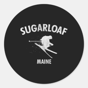 Sugarloaf Skiing Ski Maine Gift Tee Classic Round Sticker