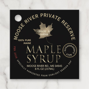Sugarmaker's Best Maple Syrup Date State Jar Tag