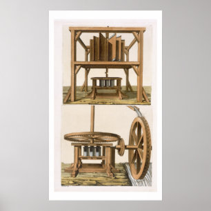 Sugarmills, Antilles (colour engraving) Poster