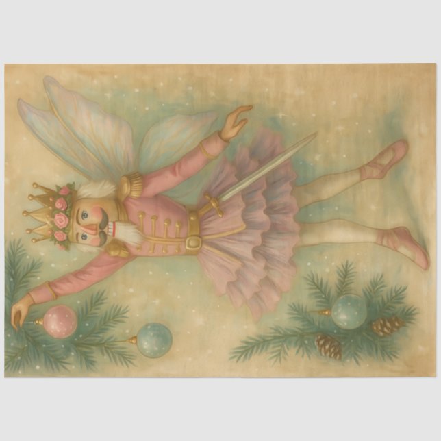 Sugarplum Fairy Nutcracker • Pink Christmas  Tissue Paper (Front)