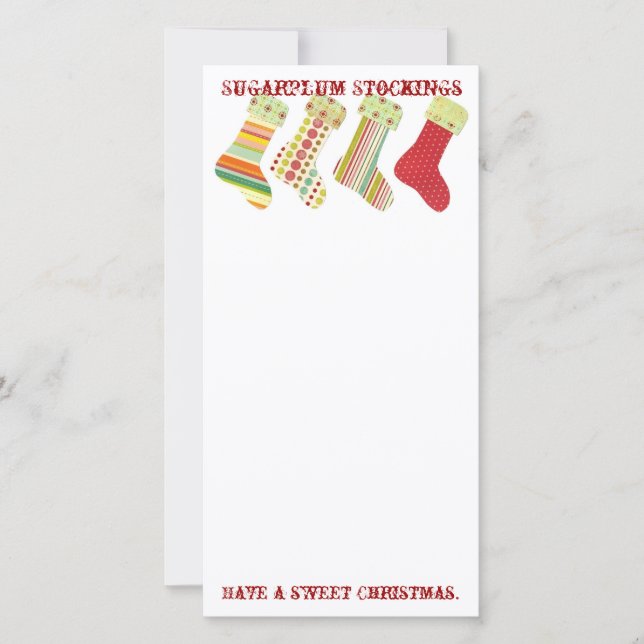 Sugarplum Stockings Holiday Card (Front)