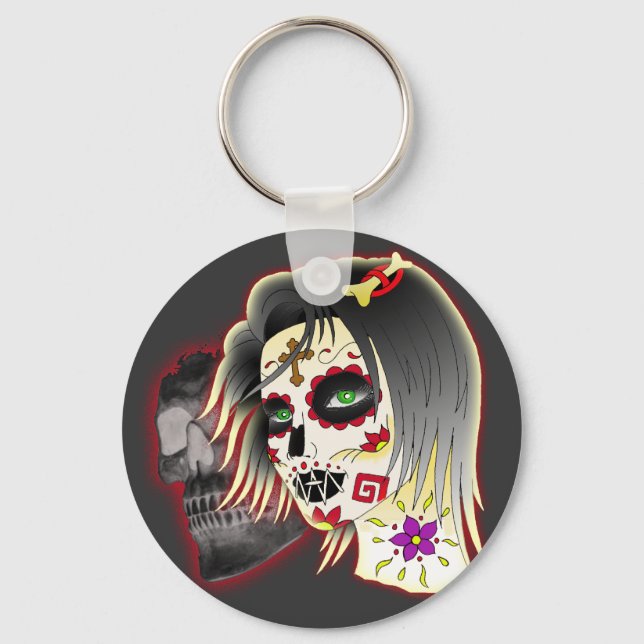sugarskull lady key ring (Front)