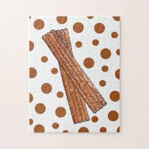Sugary Churro Fried Dough Pastries Churros Print Jigsaw Puzzle