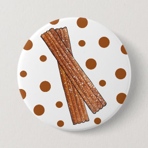 Sugary Churro Fried Dough Pastry Spanish Food 7.5 Cm Round Badge
