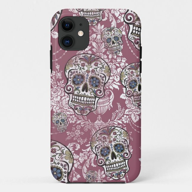 Sugary Sweet Mellow Sugar Skull. Case-Mate iPhone Case (Back)