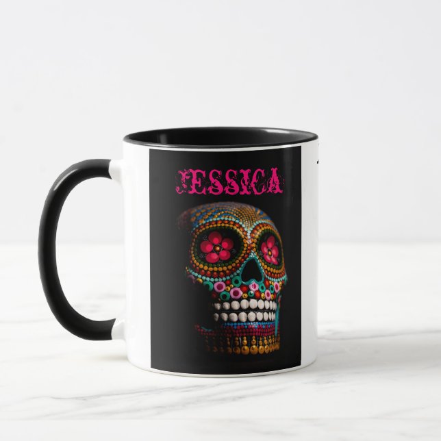 Suger Skull Personalised Mug (Left)