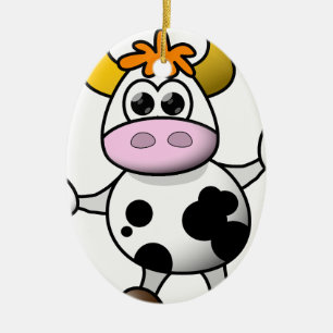 Suggestive cow ceramic tree decoration