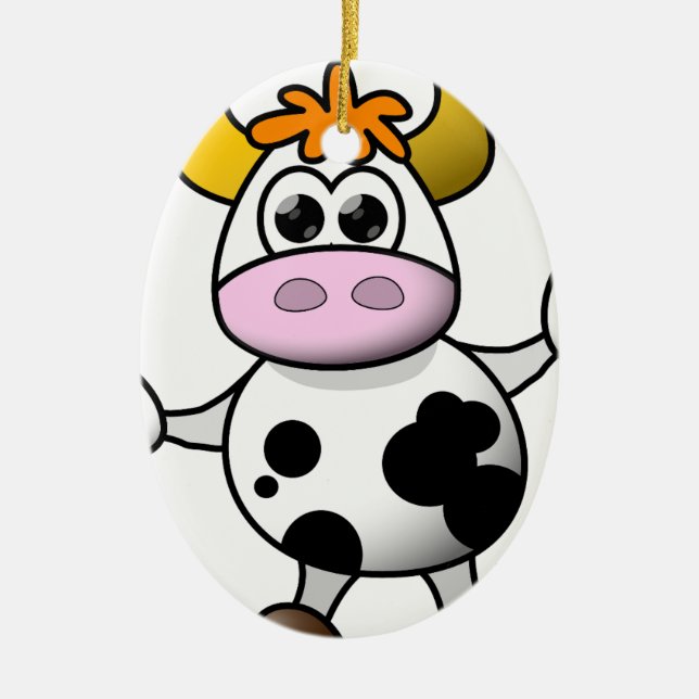 Suggestive cow ceramic tree decoration (Front)