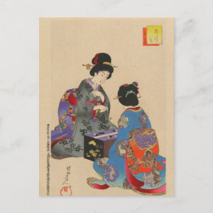 Sugoroku game by Toyohara Chikanobu Postcard