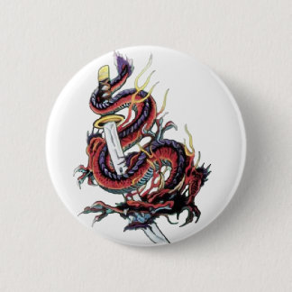 Sui Riu Japanese Dragon Katana 6 Cm Round Badge