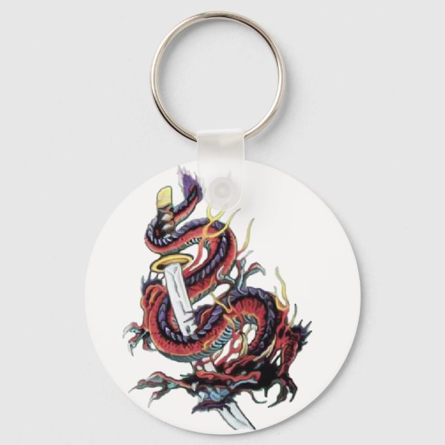 Sui Riu Japanese Dragon Katana Key Ring (Front)