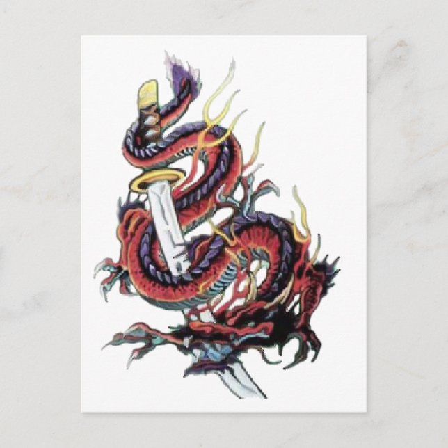 Sui Riu Japanese Dragon Katana Postcard (Front)