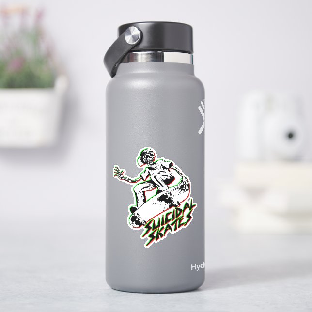 Suicidal Skates Red Green - 4" Kiss Cut Vinyl (HydroFlask)