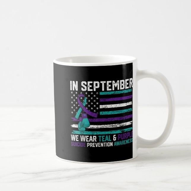 Suicide Awareness 2024 In September We Wear Teal P Coffee Mug (Right)