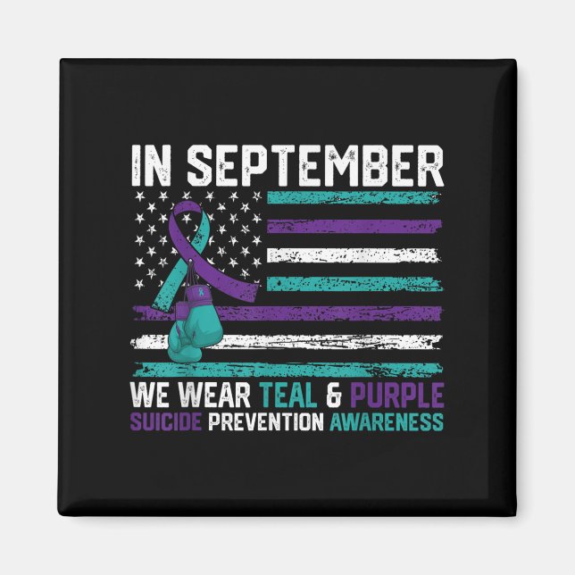 Suicide Awareness 2024 In September We Wear Teal P Magnet (Front)