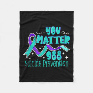 Suicide Awareness - 988 Shirt - Suicide Prevention Fleece Blanket