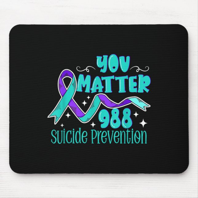 Suicide Awareness - 988 Shirt - Suicide Prevention Mouse Mat (Front)
