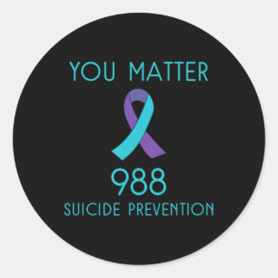 Suicide Awareness - 988 - Suicide Prevention 988 Classic Round Sticker