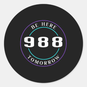 Suicide Awareness 988 - Suicide Prevention Classic Round Sticker