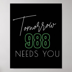 Suicide Awareness 988 - Suicide Prevention Poster