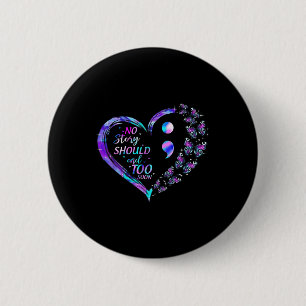 Suicide Awareness Butterflies Heart Semicolon Shir 6 Cm Round Badge