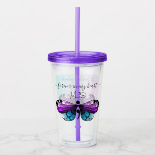 Suicide Awareness Butterfly Semicolon Acrylic Tumbler