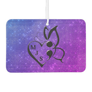 Suicide Awareness Butterfly Semicolon Heart Car Air Freshener